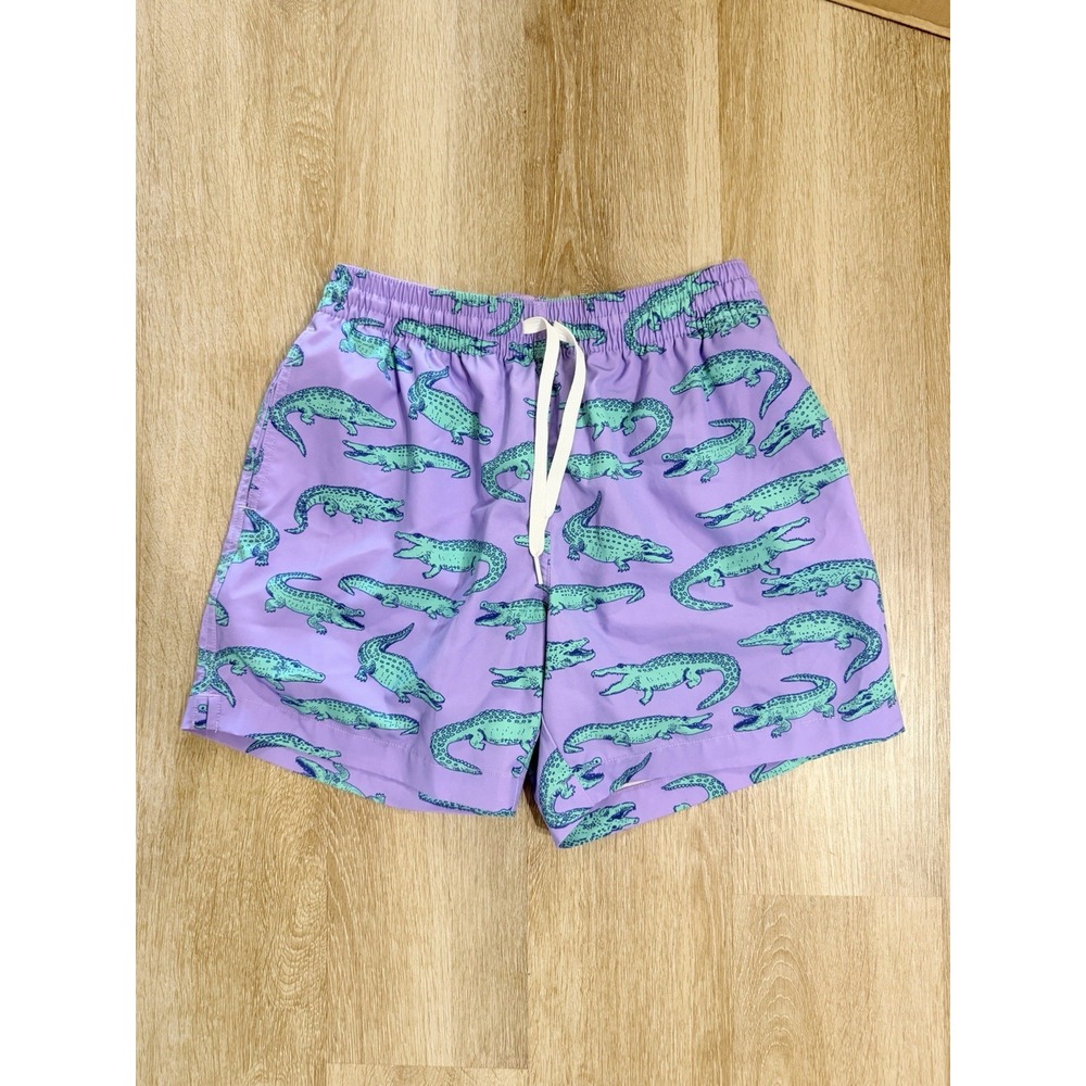 Chubbies The Gem Glades Swim Trunks Purple Alligator Mesh Lined 5.5" Small